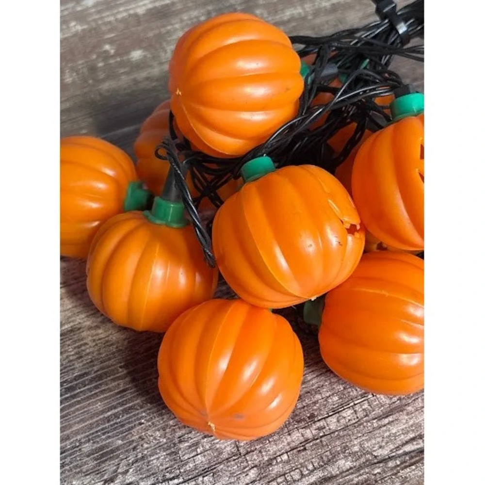 Vintage Halloween Pumpkin String Lights Jack O‎ Lanterns 19 Pumpkins Tested